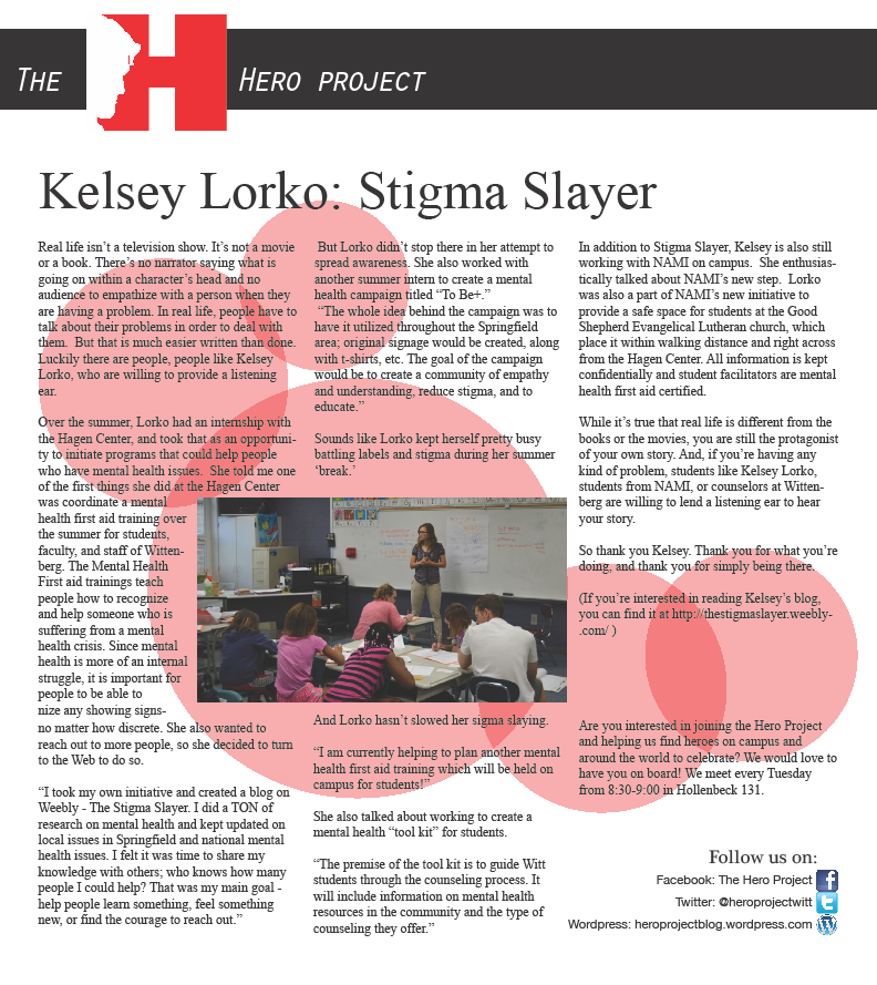 Hero Project Newsletter-Stigma Slayer